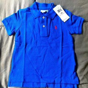 Ralph Lauren Baby Boy Cotton Mesh Polo Shirt Blue